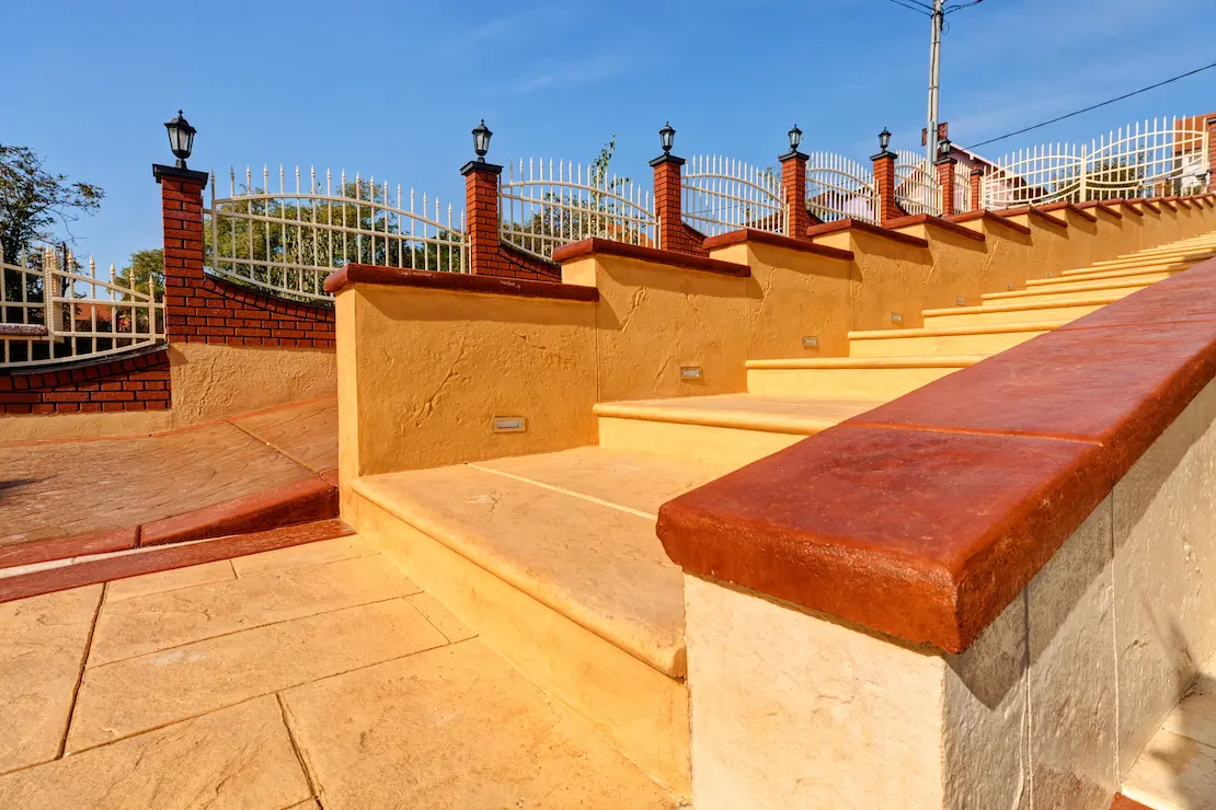 Escaleras de concreto estampado